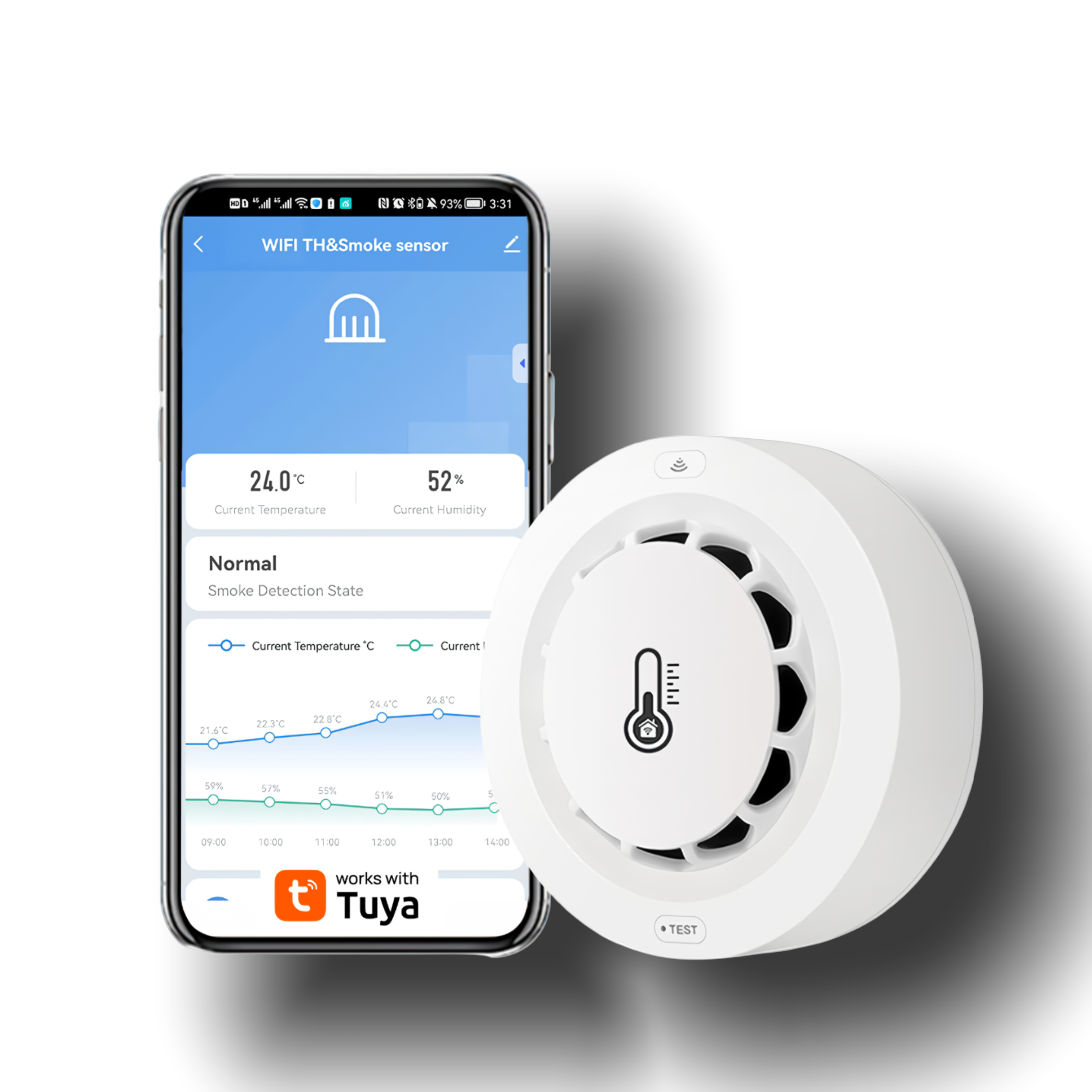 Smoke Sensor With Temperature & Humidity Monitor