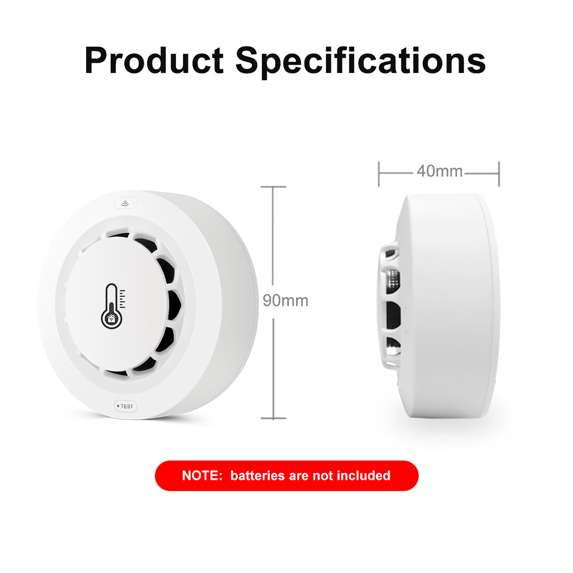 Smoke Sensor With Temperature & Humidity Monitor